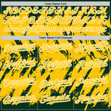 Load image into Gallery viewer, Custom Green Yellow Gold-White Abstract Sharp Shape Fragment 3D Pattern Design Bomber Full-Snap Varsity Letterman Hoodie Jacket
