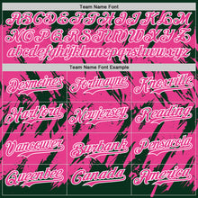 Load image into Gallery viewer, Custom Green Pink-White Abstract Sharp Shape Fragment 3D Pattern Design Bomber Full-Snap Varsity Letterman Hoodie Jacket
