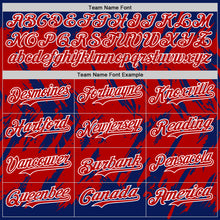 Загрузить изображение в средство просмотра галереи, Custom Royal Red-White Abstract Sharp Shape Fragment 3D Pattern Design Bomber Full-Snap Varsity Letterman Hoodie Jacket
