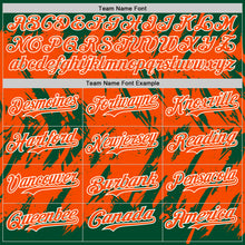 Charger l'image dans la galerie, Custom Kelly Green Orange-White Abstract Sharp Shape Fragment 3D Pattern Design Bomber Full-Snap Varsity Letterman Hoodie Jacket
