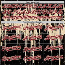 Laden Sie das Bild in den Galerie-Viewer, Custom Black Crimson-City Cream Dripping Splatter 3D Pattern Design Bomber Full-Snap Varsity Letterman Hoodie Jacket
