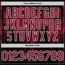 Загрузить изображение в средство просмотра галереи, Custom Black Crimson-White Dripping Splatter 3D Pattern Design Bomber Full-Snap Varsity Letterman Hoodie Jacket
