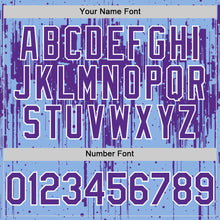 Загрузить изображение в средство просмотра галереи, Custom Light Blue Purple-White Dripping Splatter 3D Pattern Design Bomber Full-Snap Varsity Letterman Hoodie Jacket
