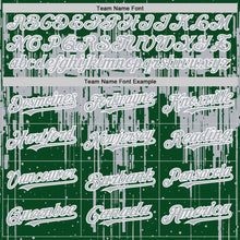 Загрузить изображение в средство просмотра галереи, Custom Green Gray-White Dripping Splatter 3D Pattern Design Bomber Full-Snap Varsity Letterman Hoodie Jacket
