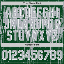 Загрузить изображение в средство просмотра галереи, Custom Green Gray-White Dripping Splatter 3D Pattern Design Bomber Full-Snap Varsity Letterman Hoodie Jacket
