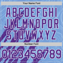 Загрузить изображение в средство просмотра галереи, Custom Light Blue Purple-White Splash 3D Pattern Design Bomber Full-Snap Varsity Letterman Hoodie Jacket
