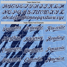 Загрузить изображение в средство просмотра галереи, Custom Light Blue Navy-White Splash 3D Pattern Design Bomber Full-Snap Varsity Letterman Hoodie Jacket
