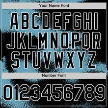 Загрузить изображение в средство просмотра галереи, Custom Black Shadow Blue-White Abstract Color Blocks Fragment 3D Pattern Design Bomber Full-Snap Varsity Letterman Hoodie Jacket
