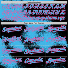 Загрузить изображение в средство просмотра галереи, Custom Black Sky Blue-Pink Abstract Color Blocks Fragment 3D Pattern Design Bomber Full-Snap Varsity Letterman Hoodie Jacket
