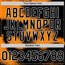 Загрузить изображение в средство просмотра галереи, Custom Black Bay Orange-White Abstract Color Blocks Fragment 3D Pattern Design Bomber Full-Snap Varsity Letterman Hoodie Jacket
