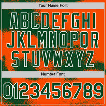 Загрузить изображение в средство просмотра галереи, Custom Orange Green-White Abstract Color Blocks Fragment 3D Pattern Design Bomber Full-Snap Varsity Letterman Hoodie Jacket
