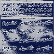 Загрузить изображение в средство просмотра галереи, Custom Navy Gray-White Abstract Color Blocks Fragment 3D Pattern Design Bomber Full-Snap Varsity Letterman Hoodie Jacket
