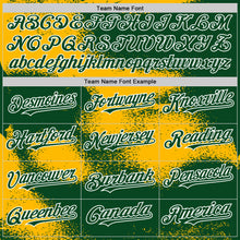 Загрузить изображение в средство просмотра галереи, Custom Green Gold-White Abstract Color Blocks Fragment 3D Pattern Design Bomber Full-Snap Varsity Letterman Hoodie Jacket
