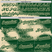 Загрузить изображение в средство просмотра галереи, Custom Green Cream Abstract Color Blocks Fragment 3D Pattern Design Bomber Full-Snap Varsity Letterman Hoodie Jacket
