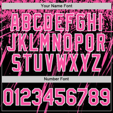 Загрузить изображение в средство просмотра галереи, Custom Black Pink-White Splash 3D Pattern Design Bomber Full-Snap Varsity Letterman Hoodie Jacket
