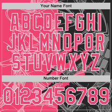 Загрузить изображение в средство просмотра галереи, Custom Graffiti Pattern Neon Pink Black-White Scratch Bomber Full-Snap Varsity Letterman Hoodie Jacket
