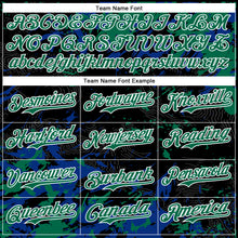 Load image into Gallery viewer, Custom Black Kelly Green Royal-White Splash 3D Pattern Design Bomber Full-Snap Varsity Letterman Hoodie Jacket
