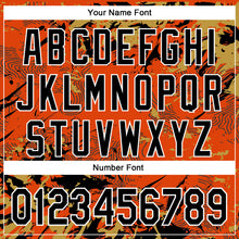 Load image into Gallery viewer, Custom Orange Black Old Gold-White Splash 3D Pattern Design Bomber Full-Snap Varsity Letterman Hoodie Jacket
