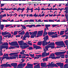 Charger l'image dans la galerie, Custom Purple Pink-White Abstract Network 3D Pattern Design Bomber Full-Snap Varsity Letterman Hoodie Jacket
