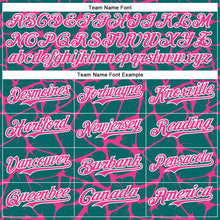 Charger l'image dans la galerie, Custom Teal Pink-White Abstract Network 3D Pattern Design Bomber Full-Snap Varsity Letterman Hoodie Jacket
