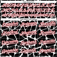 Load image into Gallery viewer, Custom Black White-Red Abstract Network 3D Pattern Design Bomber Full-Snap Varsity Letterman Hoodie Jacket
