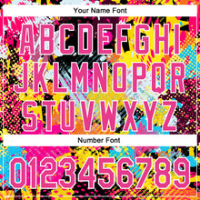 Load image into Gallery viewer, Custom Graffiti Pattern Pink Black-White Splash Bomber Full-Snap Varsity Letterman Hoodie Jacket
