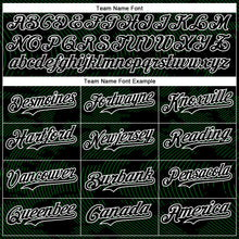 Load image into Gallery viewer, Custom Black Grass Green-White Curve Lines 3D Pattern Design Bomber Full-Snap Varsity Letterman Hoodie Jacket
