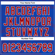 Load image into Gallery viewer, Custom Thunder Blue Red-White Curve Lines 3D Pattern Design Bomber Full-Snap Varsity Letterman Hoodie Jacket
