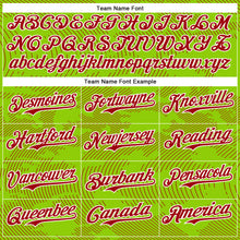 Load image into Gallery viewer, Custom Neon Green Red-White Curve Lines 3D Pattern Design Bomber Full-Snap Varsity Letterman Hoodie Jacket
