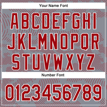 Load image into Gallery viewer, Custom Gray Red-White Curve Lines 3D Pattern Design Bomber Full-Snap Varsity Letterman Hoodie Jacket
