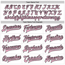 Charger l'image dans la galerie, Custom White Light Pink-Black Gothic Crosses Skull 3D Pattern Design Bomber Full-Snap Varsity Letterman Jacket
