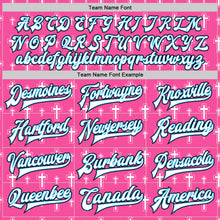 Charger l'image dans la galerie, Custom Pink White Sky Blue-Black Gothic Crosses 3D Pattern Design Bomber Full-Snap Varsity Letterman Jacket
