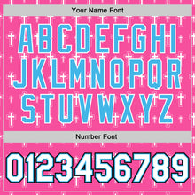 Charger l'image dans la galerie, Custom Pink White Sky Blue-Black Gothic Crosses 3D Pattern Design Bomber Full-Snap Varsity Letterman Jacket
