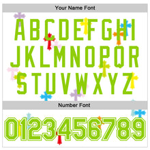 Charger l'image dans la galerie, Custom White Neon Green Gothic Crosses 3D Pattern Design Bomber Full-Snap Varsity Letterman Jacket
