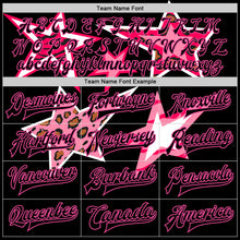 Загрузить изображение в средство просмотра галереи, Custom Black Pink Y2K Stars 3D Pattern Design Bomber Full-Snap Varsity Letterman Jacket
