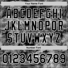 Загрузить изображение в средство просмотра галереи, Custom Tie Dye Black-White Gothic Crosses 3D Bomber Full-Snap Varsity Letterman Jacket
