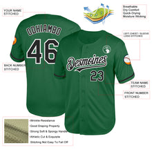 Laden Sie das Bild in den Galerie-Viewer, Custom Kelly Green Black-White Mesh Authentic Throwback Baseball Jersey
