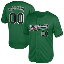 Load image into Gallery viewer, Custom Kelly Green Black-White Mesh Authentic Throwback Baseball Jersey
