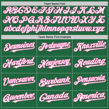 Load image into Gallery viewer, Custom Kelly Green White-Pink Mesh Authentic Throwback Baseball Jersey
