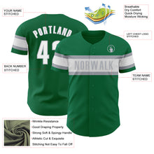 Laden Sie das Bild in den Galerie-Viewer, Custom Kelly Green White-Gray Authentic Baseball Jersey
