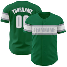 Laden Sie das Bild in den Galerie-Viewer, Custom Kelly Green White-Gray Authentic Baseball Jersey

