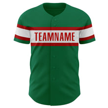 Laden Sie das Bild in den Galerie-Viewer, Custom Kelly Green White-Red Authentic Baseball Jersey
