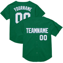 Charger l&#39;image dans la galerie, Custom Kelly Green White-Light Blue Mesh Authentic Throwback Baseball Jersey
