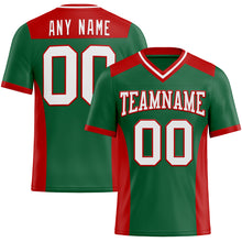 Загрузить изображение в средство просмотра галереи, Custom Kelly Green White-Red Mesh Authentic Football Jersey
