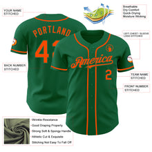 Charger l&#39;image dans la galerie, Custom Kelly Green Orange Authentic Baseball Jersey

