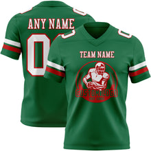 Загрузить изображение в средство просмотра галереи, Custom Kelly Green White-Red Authentic Football Jersey
