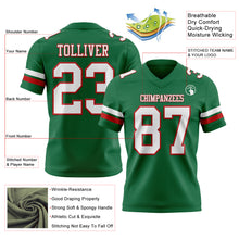 Загрузить изображение в средство просмотра галереи, Custom Kelly Green White-Red Authentic Football Jersey
