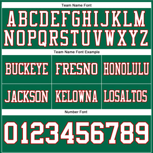 Custom Kelly Green White-Red Authentic Football Jersey