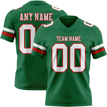 Загрузить изображение в средство просмотра галереи, Custom Kelly Green White-Red Authentic Football Jersey
