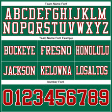 Load image into Gallery viewer, Custom Kelly Green Red-White Authentic Football Jersey
